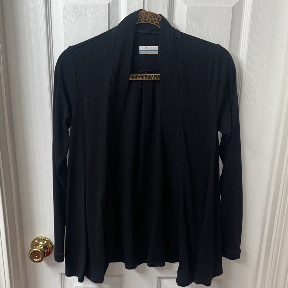 Columbia Black Open Front Cardigan